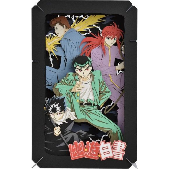 Create beautiful art by cutting gluing and building this beautiful paper theater. Depicting a scene from the popular series "YuYu Hakusho"!