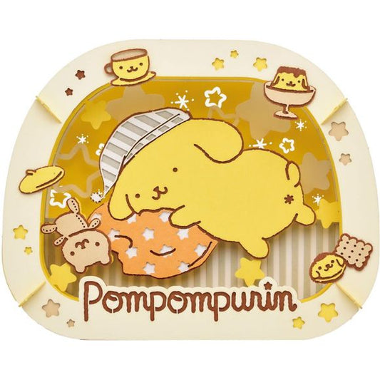 This "Paper Theater" kit from Ensky features Sanrio's beloved character Pompompurin! Simply layer the pieces of precision laser-cut paper and glue them together for a 3D-look collectible item you'll love to display! This one is excellent for beginners. Place your order today!