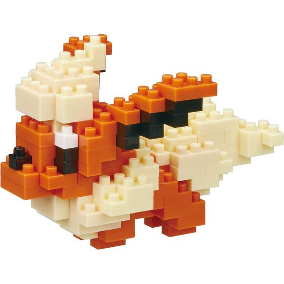 Nanoblock is a micro-=sized building block designed in japan since 2008. Fun to build, Attractive to display, interesting to collect. a piece of nanoblock is the start of infinite creativity.

Flareon which is also known as Booster, is a fire Pokemon which evolves from Eevee. It has orange-reddish fur and long ears with small black nose. Flareon will fan out its collar to cool down its high body temperature caused by its internal flame sac. Flareon from Nanoblock's Pokémon Collection series stands approxima