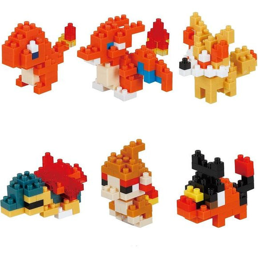 Pokémon Type Fire Set 1 is a box set of 6 unique characters! Each Pokémon stands approximately 1.38" tall. This complete box contains one of each (a complete set) and include: Charmander, Fennekin, Tepig, Charizard, Chimchar, and Cyndaquil.

Note: Warning, small pieces. Keep away from small children/animals.