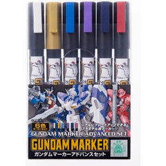 GSI Creos Gundam Marker Advance Set for Model Painting A versatile set of 6 color pen-type paint Gundam markers that can be easily enjoyed by painting. This is a Gundam marker set of 6 colors with alcohol-based paints that dry quickly and have excellent paint strength