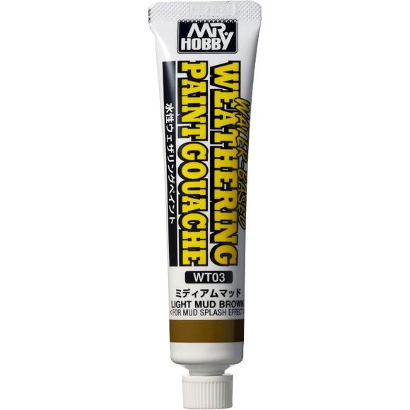 GSI Creos Mr. Hobby Weathering Paint Gouache WT03 Medium Mud 20ml Tube | Galactic Toys & Collectibles