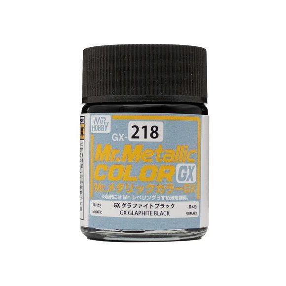 "Graphite Black", which was very popular in the "Mr. Color 40th Anniversary" series that was released for a limited time, will now be regularized in the Mr. Metallic Color GX series!
18ml size with plenty of capacity.
(The color is the same as AVC01 "Graphite Black")