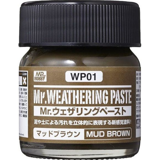 GSI Creos Gunze Mr. Hobby WP01 Mr Weathering Paste Mud Brown 40 ml Bottle | Galactic Toys & Collectibles