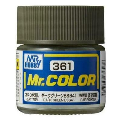 GSI Creos MR. Hobby C361 3/4 Flat Dark Green BS641 10ml Model Paint | Galactic Toys & Collectibles