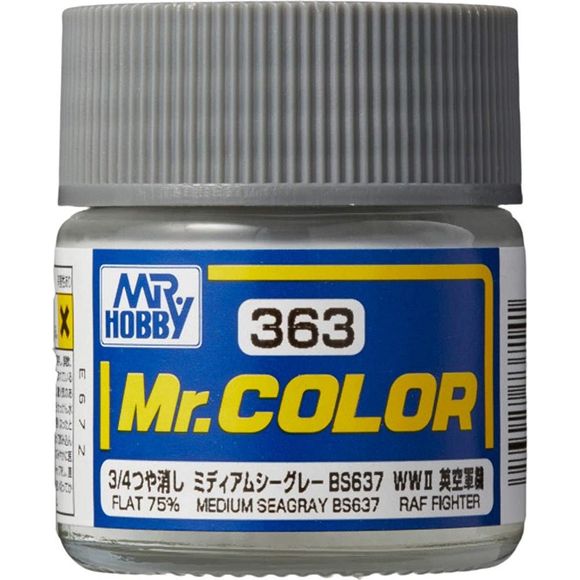 GSI Creos MR. Hobby C363 3/4 Flat Medium Sea Gray BS637 10ml Model Paint | Galactic Toys & Collectibles