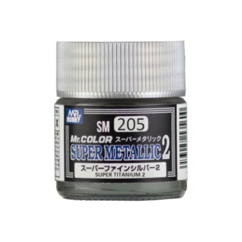 The SUPER METALLIC Series is a very new metallic paint, which uses high class fine metallic particles. The base material used is the same as that of Mr. COLOR. However, the exclusive metallic particles allow for a finished surface that replicates the look of metal. Solvent-based Acrylic, thin with Mr Color Thinner or Mr Color Levelling Thinner. For airbrush painting, dilute paint with thinner to a ratio of 1 paint : 1 ~ 2 thinner.  Treat paint as a lacquer. 10ml screw top bottle.

Continental US Shipping