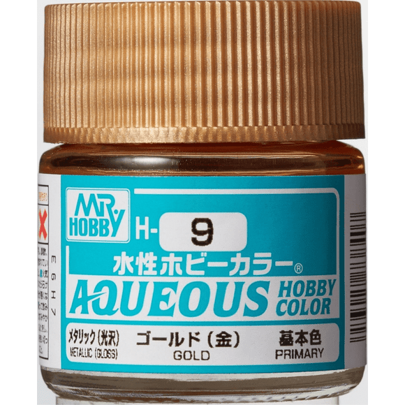 GSI Creos MR. Hobby Aqueous H9 Gold 10mL Metallic Paint | Galactic Toys & Collectibles