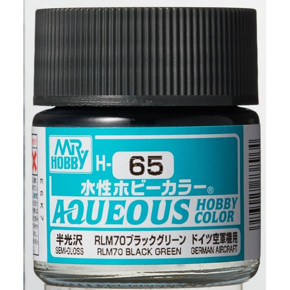 GSI Creos Mr. Hobby Mr Color Aqueous H65 RLM70 Black Green 10mL Semi-Gloss Paint | Galactic Toys & Collectibles