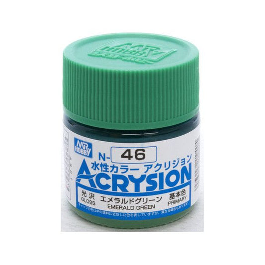 GSI Creos MR. Hobby Acrysion Color N46 Emerald Green 10mL Acrylic Paint | Galactic Toys & Collectibles