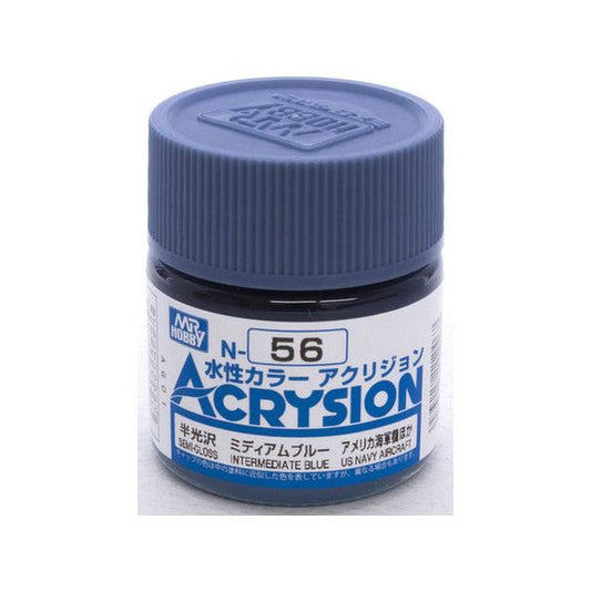 GSI Creos MR. Hobby Acrysion Color N56 Medium Blue 10mL Acrylic Paint | Galactic Toys & Collectibles