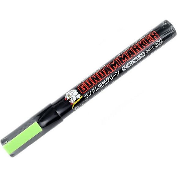 This is felt tipped or other porous-tipped pens and markers. GM15 Fluorescent Green Gundam Marker.  For touch up's and detailing.