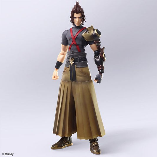 Terra, the young keyblade wielder from KINGDOM HEARTS III, joins the BRING ARTS action figure line! 

His powerful appearance and fearless expression faithfully portray his presence in-game. Additionally, by using the interchangeable head sculpt, the figure’s appearance can be transformed to Organization XIII’s Terra-Xehanort, one who stands in the way of Sora and friends. Accessories include Master Xehanort’s keyblade and the Earthshaker keyblade, as well as two interchangeable head sculpts, and four typ