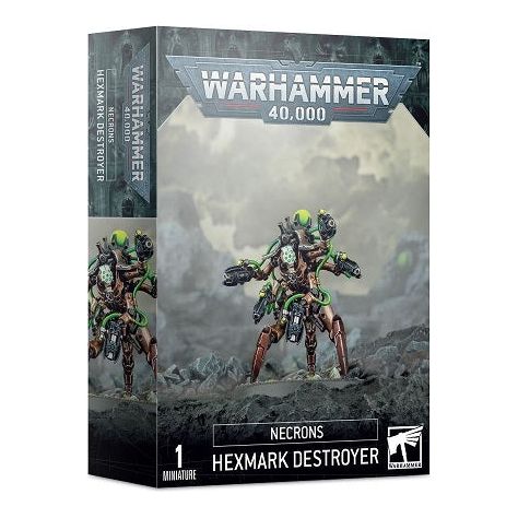 This kit builds a single Hexmark Destroyer. The kit is supplied in 19 plastic components and one Citadel 50mm Round Base.