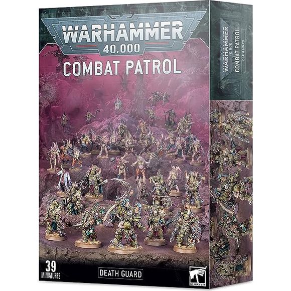 This 243-piece plastic kit makes the following models:
– 1x Typhus
– 1x Biologus Putrifier
– 7x Plague Marines
– 30x Pox Walkers

It is supplied with 30 25mm Citadel round bases, 7 32mm Citadel round bases, 1 40mm Citadel round base, and 1 50mm Citadel round base.