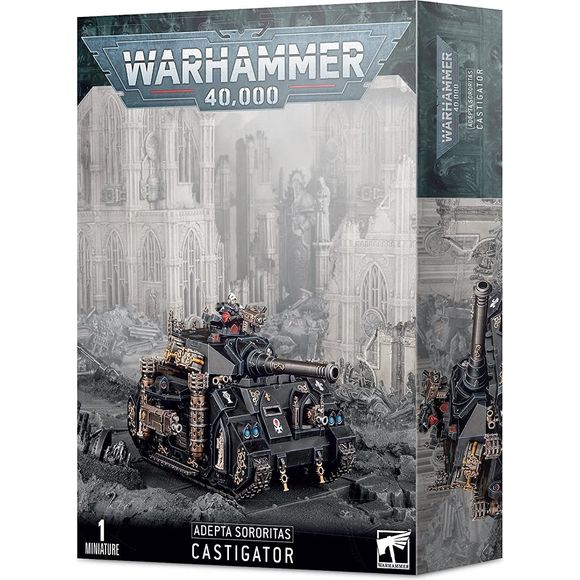 This 108-part plastic kit makes one Castigator tank for Adepta Sororitas armies in Warhammer 40,000.
These miniatures are supplied unpainted and require assembly – we recommend using Citadel Plastic Glue and Citadel paints.