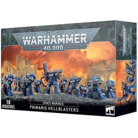 The models can be assembled as either a 10-man squad, a squad of 9 Hellblasters with a Sergeant or 2 separate 5-man squads, each with a Sergeant of their own. The Primaris Hellblasters come as 250 components, and are supplied with 10 Citadel 32mm Round bases and a transfer sheet.