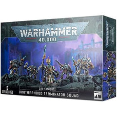 This multi-part plastic boxed set contains 153 components and five 40mm round bases with which to make either a Grey Knight Terminator Squad or a Grey Knight Paladin Squad. There is an array of weaponry and unit upgrades including Nemesis falchions, Nemesis force halberds, a Nemesis Daemon hammer, a Nemesis warding stave, a psycannon, a psilencer and an incinerator. This kit is unpainted and requires assembly.