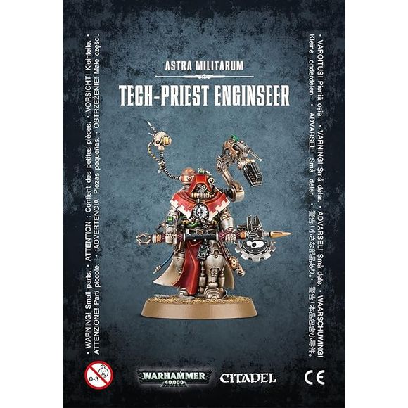 This multi-part plastic kit contains all the components necessary to assemble one Tech-Priest Enginseer, armed with a cog axe, censer and holstered pistol. Supplied with a Citadel 32mm Round base.