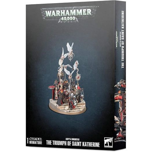 Contains 85 plastic components and a sculpted Citadel 120mm Oval Base to mount Saint Katherine's body and the chosen representatives of the six Matriarchs. Models come unpainted. Some assembly may be required. Glue, paints, and supplies sold separately.