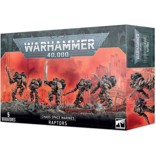 This multi-part plastic boxed set contains 116 components, five 32mm round bases, and a Chaos Space Marine Transfer Sheet, with which to build 5 Chaos Space Marines Raptors or 5 Chaos Space Marines Warp Talons.
This kit is supplied unpainted and requires assembly