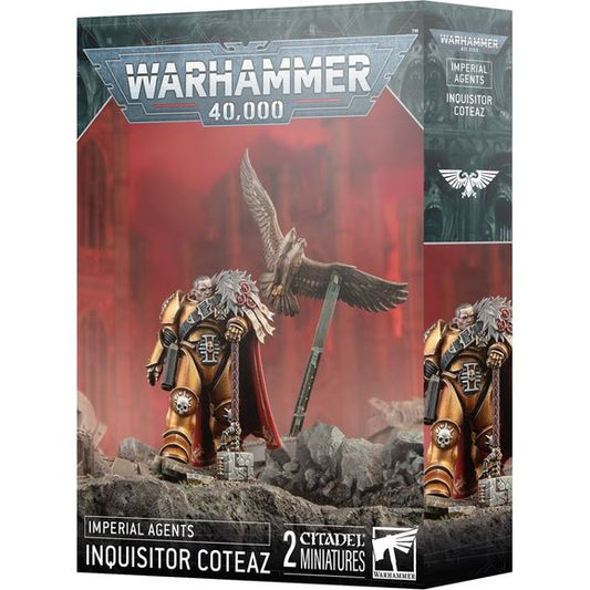 This plastic kit builds one Inquisitor Coteaz miniature. This kit comprises 20 plastic components and two 40mm Round Bases. The miniatures are supplied unassembled and unpainted – we recommend using Citadel Plastic Glue and Citadel Colour paints.