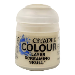 Citadel Layer paints are high quality acrylic paints, and with 70 of them in the Citadel Paint range, you have a huge range of colours and tones to choose from when you paint your miniatures. They are designed to be used straight over Citadel Base paints (and each other) without any mixing. By using several layers you can create a rich, natural finish on your models that looks fantastic on the battlefield. This pot contains 12ml of Screaming Skull, one of 70 Layer paints in the Citadel Paint range. As with