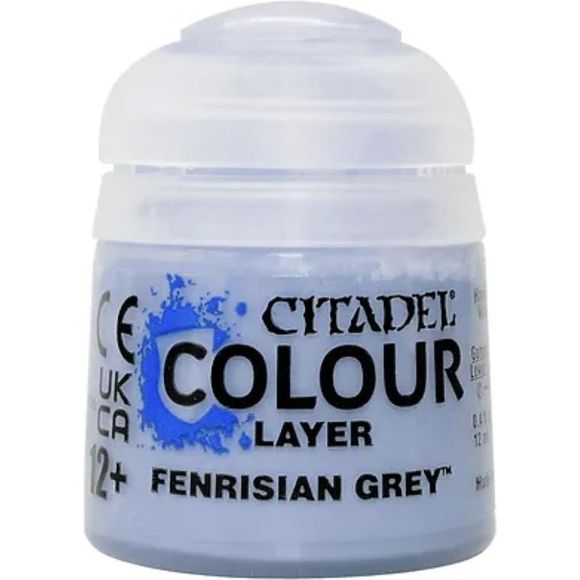 Citadel Layer paints are high quality acrylic paints, and with 70 of them in the Citadel Paint range, you have a huge range of colours and tones to choose from when you paint your miniatures. They are designed to be used straight over Citadel Base paints (and each other) without any mixing. By using several layers you can create a rich, natural finish on your models that looks fantastic on the battlefield. This pot contains 12ml of Fenrisian Grey, one of 70 Layer paints in the Citadel Paint range. As with a