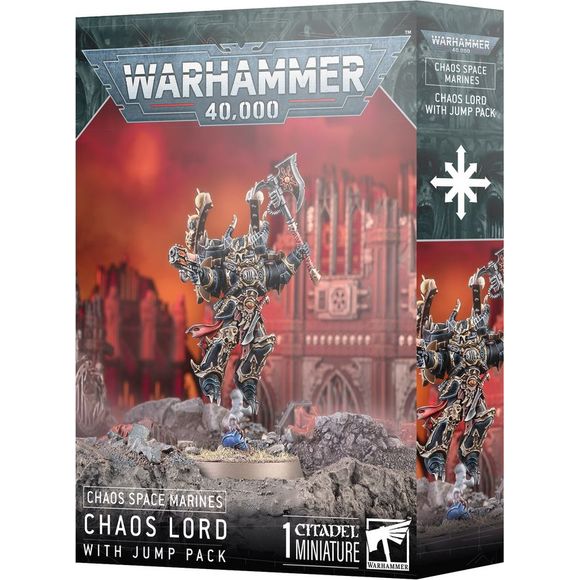 This kit builds one Chaos Lord with Jump Pack miniature. This multipart kit comprises 26 plastic components and a Citadel 40mm Round Base. The miniature is supplied unassembled and unpainted – we recommend using Citadel Plastic Glue and Citadel Colour paints.