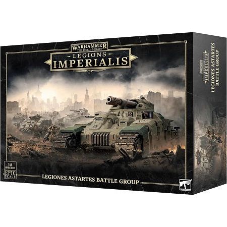 This boxed set contains 164x epic scale plastic Citadel miniatures, which combine to build 70x Legiones Astartes models as follows:

- 1x Kratos Heavy Tank Squadron:
- 4x Kratos heavy tanks, weapon options, and accessories
- 1x Rhino Transport Detachment:
- 10x Rhinos, weapon options, and accessories
- 1x Legiones Astartes Support:
- 2x Leviathan Siege Dreadnoughts with cyclonic melta lance
- 2x Leviathan Siege Dreadnoughts with Leviathan storm cannon
- 2x Deredeo Dreadnoughts with anvilus autocannon batter
