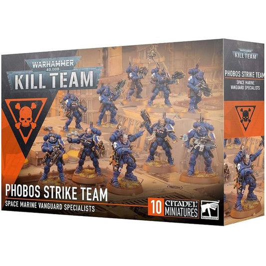 This multipart plastic kit builds a squad of 10 Space Marines clad in Phobos armour. Inside the box, you will also find a set of 38 Phobos Strike Team tokens, so you can easily keep track of your equipment and in-game effects in the heat of battle.

This set comprises 299 plastic components and is supplied with 10x Citadel 32mm Round Bases and 2x Citadel 25mm Round Bases. This set also includes 1x Space Marines Transfer Sheet containing 758 high-quality waterslide transfers for you to use to decorate your m