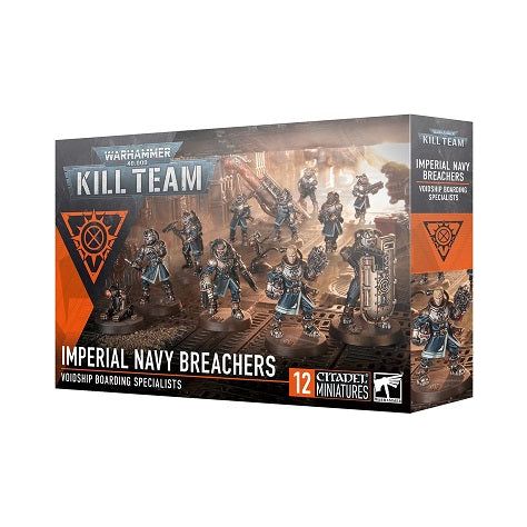 This multipart plastic kit builds a squad of 10 Imperial Navy Breachers, 1 C.A.T Unit and 1 Gheistskull. This kit contains 153 plastic components, 38 double-sided Imperial Navy Breachers tokens, 10x Citadel 25mm Round Bases, and 2x Citadel 28mm Round Bases.

These miniatures are supplied unpainted and require assembly – we recommend using Citadel Plastic Glue and Citadel Colour paints.