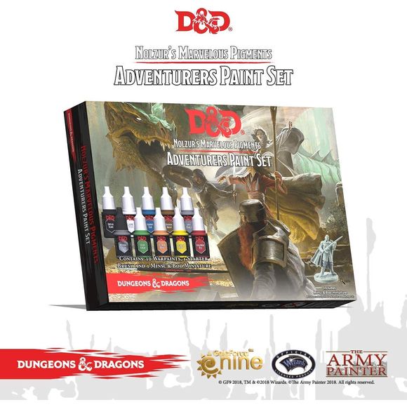 Nothing brings the Dungeons and Dragons world to life more than the creatures that inhabit it – and playing with painted miniatures, representing your mighty heroes or foul monster encounters, makes the adventure coming to life in front of you. This official D&D set of Marvelous Pigments will offer you a perfect starting palette of the basic “must-have” colours to paint your player characters. The set also comes with a free, pre-assembled Minsc & Boo miniature to get you started. The Army Painter Warpaints