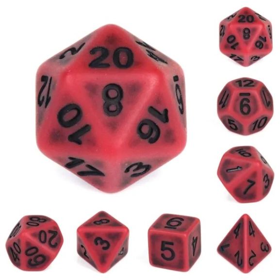 The perfect companion for your gaming needs! These HD acrylic dice are exactly what you've been searching for that upcoming game night with the group. This set includes one of each: d20, d12, d10, d10 (percentile), d8, d6, and a d4 (7 dice in total) in a