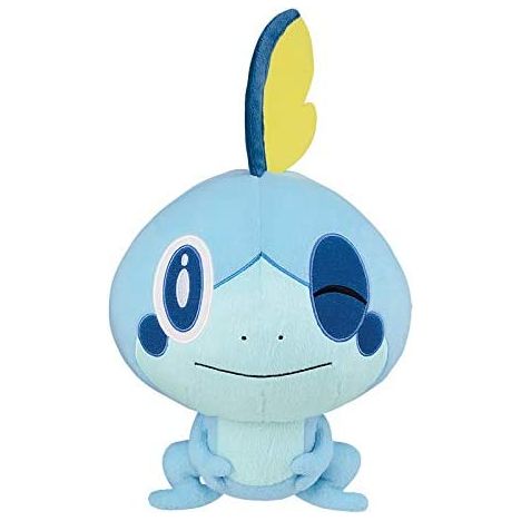 Pokemon 2020 Banpresto UFO game catcher prize Sobble large stuffed plush. This plush was never sold in any store, Pokemon Center, or any other location. It was only given out as a prize in the UFO game catcher machines that are in video arcades or game centers throughout Japan, in Spring of 2020. The UFO game catcher machines are like a crane that you have to pick up the plush and drop it in the hole in order to win it. Very very difficult to win. The UFO catcher prize plush has many different characters, b