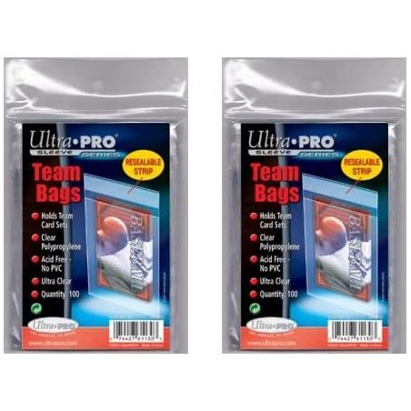 Ultra Pro Soft re-sealable team bags. For multiple card team sets. These are Ultra Pro's top of the line poly team bags. These hold all standard cards.