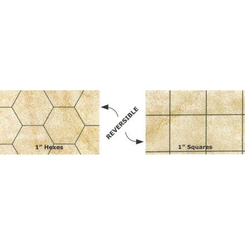 Chessex Battlemat: 1in Reversible Squares-Hexes (23.5in x 26in Playing Surface)