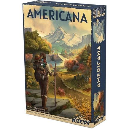 Pack your bag and grab your journal, it's time to trek through 1930s American wilderness! Wander the rural landscape and discover opportunities and threats unknown: friend and foe, cute and dangerous wildlife, and the mysteries of unexplored terrain, ominous abandoned buildings, and even the supernatural. You'll look back at these experiences and grow from them, gaining new skills, as well as inspiration from the lands you've visited. The object of Americana is to collect the most points by establishing Hav