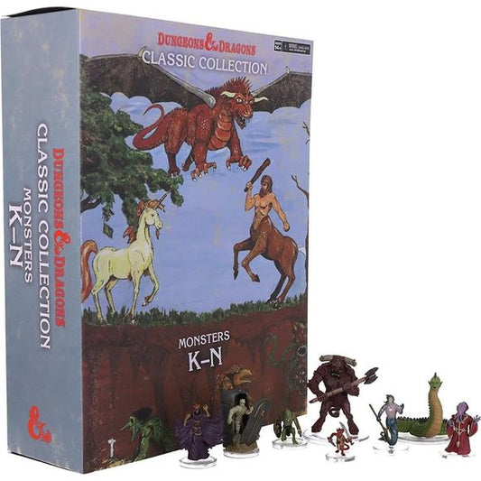 D&D Classic Collection: Monsters K-N is a highly collectible set of pre-painted miniatures that is inspired by iconic monsters from the original Dungeons & Dragons Monster Manual. This set contains: Kobold Lich Lizardfolk Mind Flayer Minotaur Merfolk Mummy Naga.