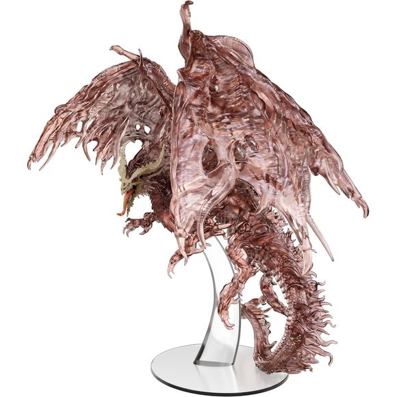 The D&D Icons of the Realms: Red Ghost Dragon is a Huge-sized miniature on a 100mm base with 75mm threat ring. Cast entirely in ghostly translucent materials and standing 10 inches tall, this undead dragon makes for a great campaign antagonist or deathly addition to your dragon collection.