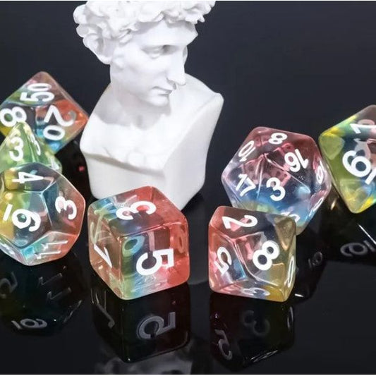 Galactic Dice Premium Dice Sets - Aurora Sky Acrylic Set of 7 Dice