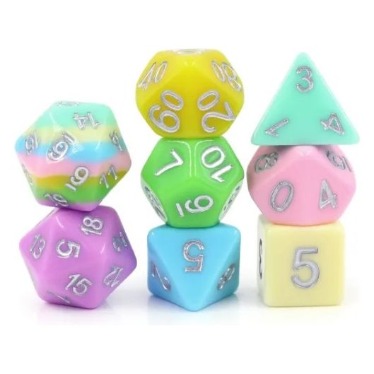 Galactic Dice Premium Dice Sets - Harmony Source Acrylic Set of 8 Dice