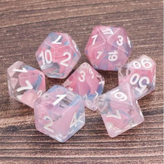 Galactic Dice Premium Dice Sets - Pink Butterfly Acrylic Set of 7 Dice