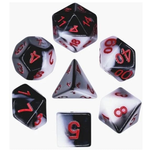 The perfect companion for your gaming needs! These HD acrylic dice are exactly what you've been searching for that upcoming game night with the group. This set includes one of each: d20, d12, d10, d10 (percentile), d8, d6, and a d4 (7 dice in total)