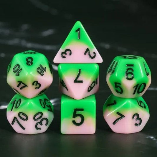 The perfect companion for your gaming needs! These HD acrylic dice are exactly what you've been searching for that upcoming game night with the group. This set includes one of each: d20, d12, d10, d10 (percentile), d8, d6, and a d4 (7 dice in total)