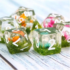 Galactic Dice Premium Dice Sets - Blossoms Acrylic Set of 7 Dice