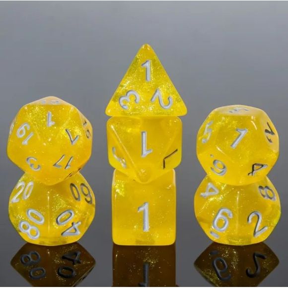 A 7 pcs Polyhedral dice set used for Dungeons and Dragons, MTG , RPG Games etc. The dice included are 1- D4,1- D6,1- D8,1- D10,1- D00,1- D12, and 1- D20