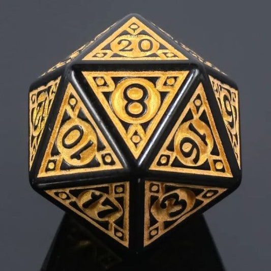 Galactic Dice Acrylic HD Dice Sets - Magic Flame (Gold) Set of 7 Dice