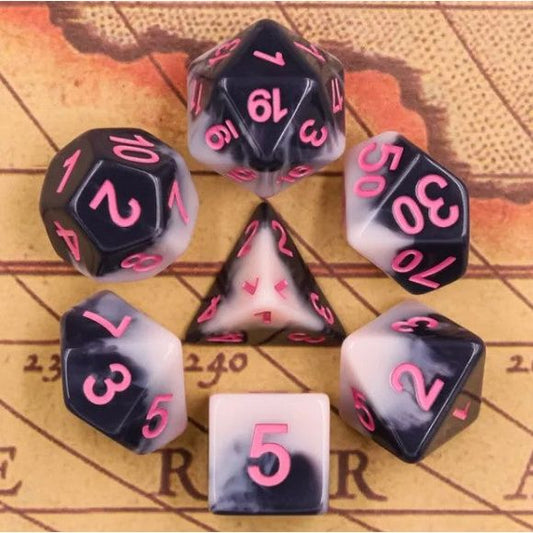 Galactic Dice Premium Dice Sets - Sakura Mountain Acrylic Set of 7 Dice