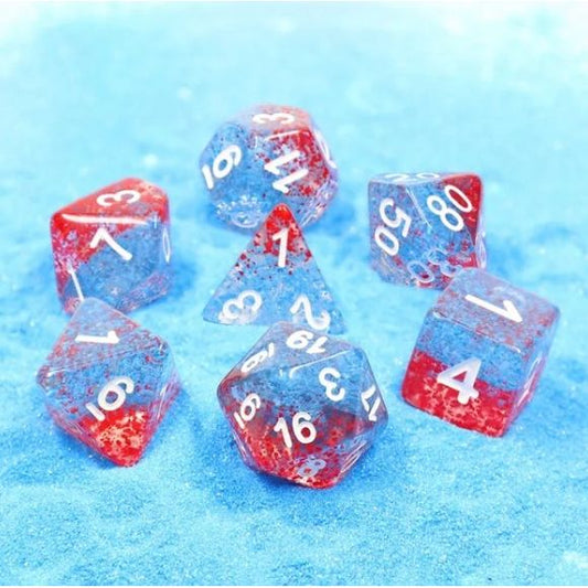 The perfect companion for your gaming needs! These HD acrylic dice are exactly what you've been searching for that upcoming game night with the group. This set includes one of each: d20, d12, d10, d10 (percentile), d8, d6, and a d4 (7 dice in total) in a